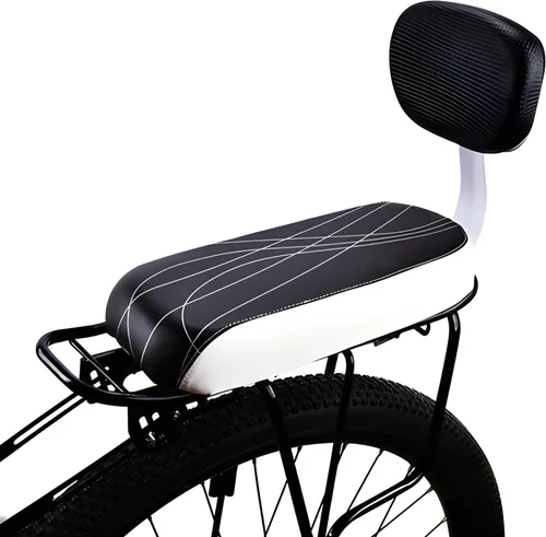 Vista 14 de Asiento de bicicleta para niños, cojín de bicicleta de montaña de piel sintética con respaldo