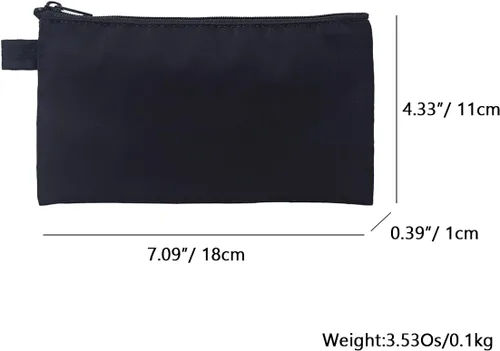 Vista 2 de Bolsa de dinero con cremallera, nailon, negro, unisex para adultos