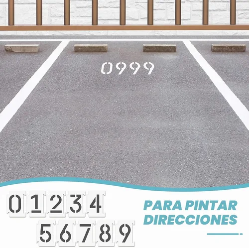 Vista 5 de 44 plantillas de bordillo de números de 4 pulgadas con guantes y kit de cinta, 4 pulgadas de altura