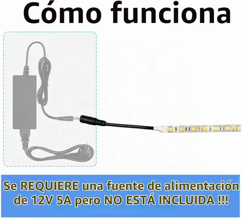 Vista 4 de JOYLIT Tira de luces LED blancas de 12V 6000-6500K 16.4ft/5M SMD5050 Blanco frío