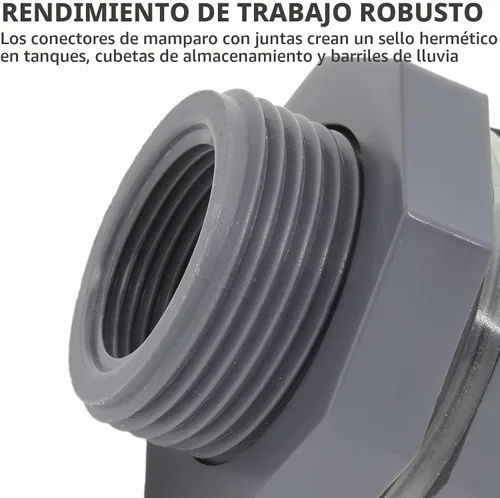 Vista 4 de Conector de tanque de agua de PVC de 1/2 pulgada, paquete de 2