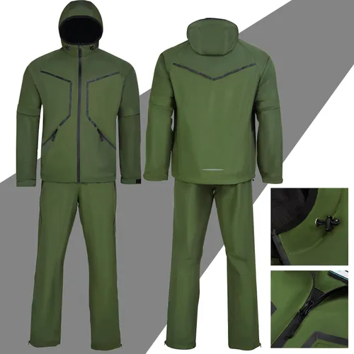 Vista 3 de K.E.J. Chaqueta de lluvia de golf, impermeable, trajes de lluvia de golf para hombres, equipo de lluvia de golf