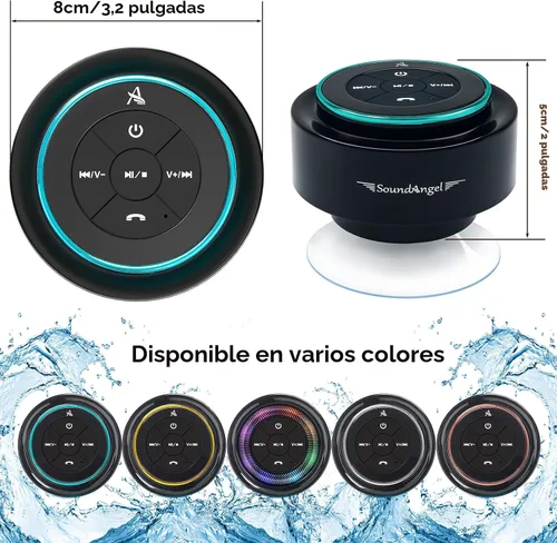 Vista 7 de XLEADER, Altavoz de ducha profesional actualizado, altavoz Bluetooth impermeable IPX7 certificado, con ventosa, cordón de silicona, sonido