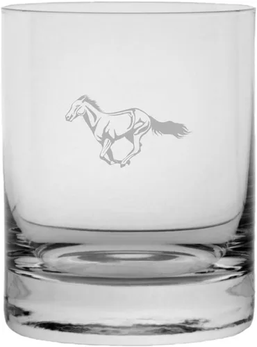 Vista 47 de Abaco Barb - Vaso de whisky con temática de caballo grabado (10.25 onzas)