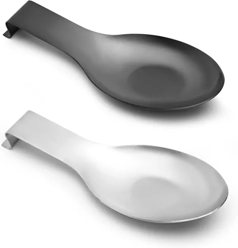 Vista 8 de Soporte de cuchara de acero inoxidable para encimera de cocina, utensilios de cocina, soporte para cucharón para estufa, resistente a la corrosión