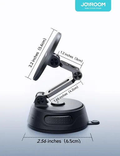 Vista 14 de JOYROOM Soporte de auto para iPhone, [Triplegable] MagSafe - Soporte de automóvil MagSafe para iPhone, [succión profesional + base de gel] soporte