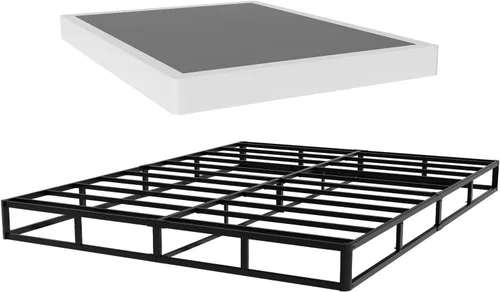 Vista 15 de YORMDMO Somier de 3 pulgadas, resortes de caja tamaño Queen con cubierta de tela, bases de metal resistente de bajo perfil, fácil montaje, capacidad