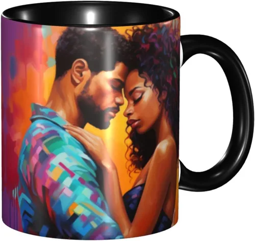Vista 16 de Taza de café, taza de té para mujeres y niñas, taza de diseño único, perfecta para regalos, mujeres afroamericanas afro