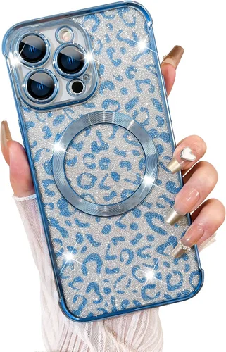 Vista 16 de Fiyart Diseñado para iPhone 16 Pro Max, Funda Compatible con MagSafe, Estampado de Guepardo, Placa de Protección de Cámara, Magnético, Brillante