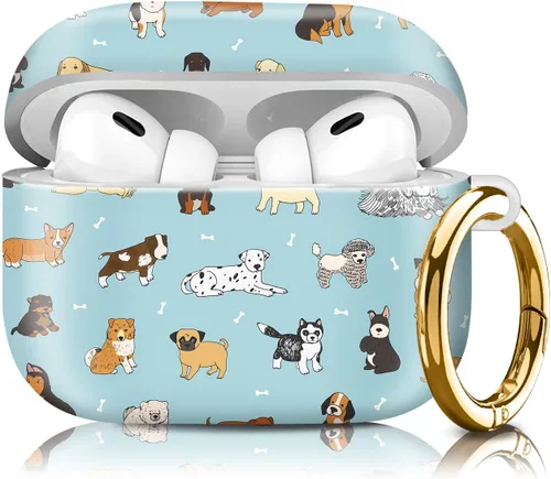 Vista 15 de Funda compatible con AirPod Pro de 2ª/1ª generación, ligera y duradera, resistente con llavero, diseño elegante funda para AirPod para mujer