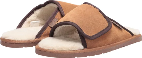 Vista 7 de MUK LUKS Pantuflas con puntera abierta para hombre de cuero
