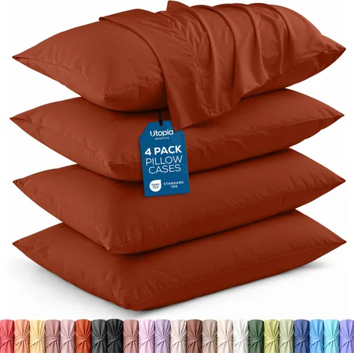 Vista 71 de Utopia Bedding - Juego de 2 fundas de almohada tamaño estándar, con cierre de sobre, tela de microfibra cepillada suave, resistentes al encogimiento