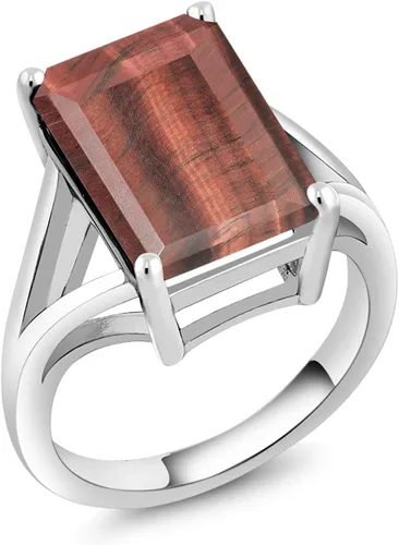 Vista 99 de Gem Stone King Anillo de compromiso solitario con piedra preciosa de corte esmeralda de 0.551 x 0.394 in para mujer, plata de ley 925, anillo