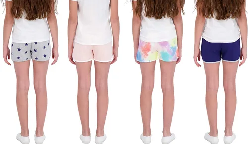 Vista 3 de Sweet Butterfly - 4 pantalones cortos deportivos para niñas, pantalones cortos de yoga con delfín, ropa de entrenamiento para niñas