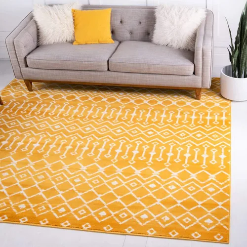Vista 28 de Unique Loom Enrejado Marroquí Colección Trellis Geométrica Transicional Beige/Marfil Alfombra Área (10 pies 8 pulgadas x 16 pies 5 pulgadas)