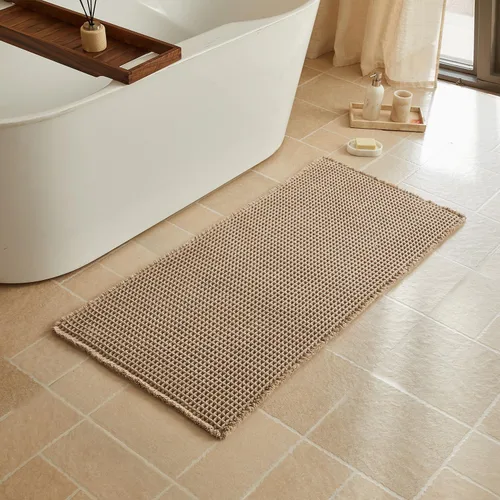 Vista 132 de Triohero Tapete de baño con diseño de gofre, tapete de baño pequeño y bohemio, antideslizante, lavable, ultra suave, súper absorbente, de secado