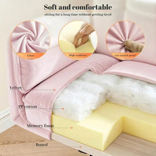 Vista 4 de DurayLoly Silla Criss Cross con ruedas, silla de escritorio rosa con reposabrazos ajustables, silla de tocador con respaldo para dormitorio, sala