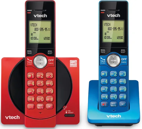 Vista 10 de VTech CS6919-16 DECT 6.0 - Teléfono inalámbrico, rojo, identificación de llamadas/llamada en espera (almacena 30 llamadas), teclado retroiluminado