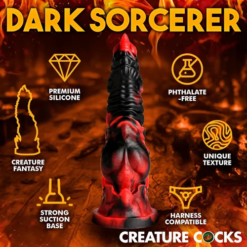 Vista 5 de CREATURE COCKS Mephisto - Consolador de silicona para hombres, mujeres y parejas. Consolador de fantasía, silicona de alta calidad. Base de ventosa