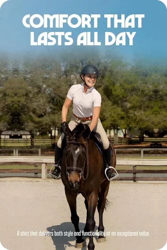 Vista 9 de Equinavia Ingrid Equestrian Show - Camisa de manga corta con paneles de malla refrescante para mujer