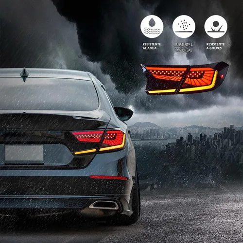Vista 7 de VLAND Luces traseras LED estrelladas compatibles con Honda Accord de 10ª generación 2018-2022 - Lámparas traseras con animación dinámica, ahumadas