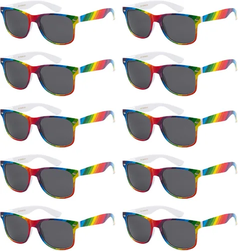 Vista 14 de Paquete de 10 lentes de sol a granel con protección UV para Bandera Americana Humo