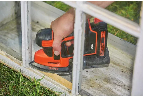 Vista 4 de BLACK+DECKER Lijadora de ratón MAX de 20 V con batería de litio y cargador (BDCMS20B y LBXR20CK)