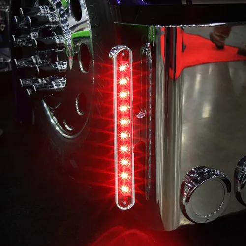 Vista 7 de Partsam Par de barras de luz de doble cara para camión semi remolque de 9-1/4" L, rojo/ámbar LED, barra de luz dual con función de marcador y señal