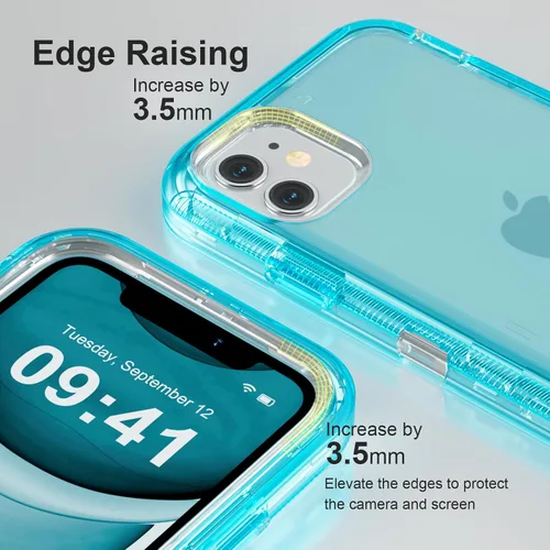 Vista 4 de Follaroma Funda para iPhone 11, Protección Resistente a Prueba de Golpes para Fundas de Teléfono, Anticaídas, Cubierta Protectora Transparente