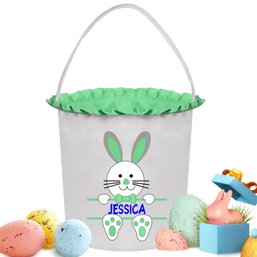 Vista 9 de Cestas de Pascua personalizadas para niños y niñas, cestas de conejo de Pascua personalizadas para niños, cesta de caza de huevos de Pascua, regalos