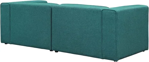 Vista 4 de Modway Mingle - Juego de sofá modular moderno y contemporáneo de 2 piezas, color verde azulado