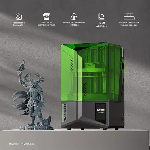 Vista 7 de Impresora 3D de resina ELEGOO Saturn 4 12K, impresora de resina Mono LCD de 10 pulgadas con sensor mecánico inteligente, nivelación automática