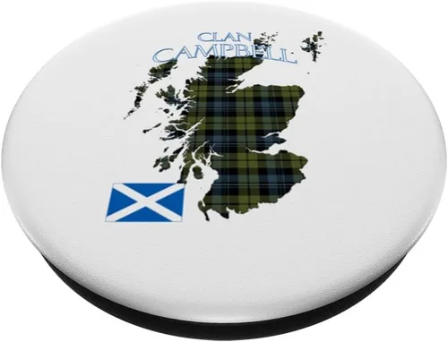 Vista 2 de Campbell Scottish Clan Tartan Scotland PopSockets intercambiables PopGrip