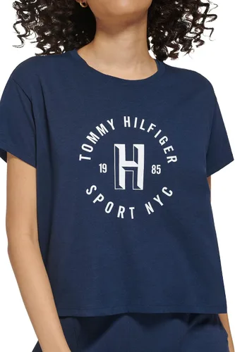 Vista 4 de Tommy Hilfiger Camiseta de manga corta con estampado en el pecho para mujer