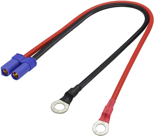 Vista 5 de 2 cables de terminal EC5 a junta tórica, EC5 hembra a anillo O OJET, cable conector de enchufe 10AWG RC ESC cargador lateral de alimentación
