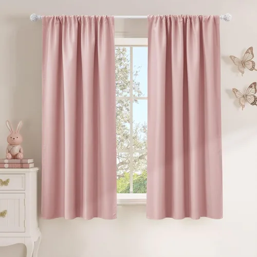 Vista 40 de NICETOWN Biscotti - Cortinas de cocina beige de 36 pulgadas de largo, bolsillo para barra, 100% opacas, casuales y relajantes, tratamientos
