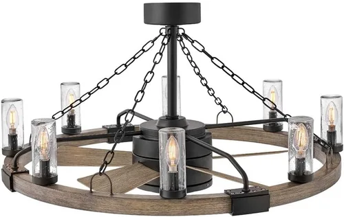 Vista 12 de Hinkley Sawyer - Candelabro inteligente de 36 pulgadas, color blanco mate/madera envejecida Mate blanco