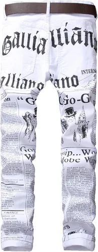 Vista 2 de Enrica Pantalones vaqueros estampados casuales para hombre