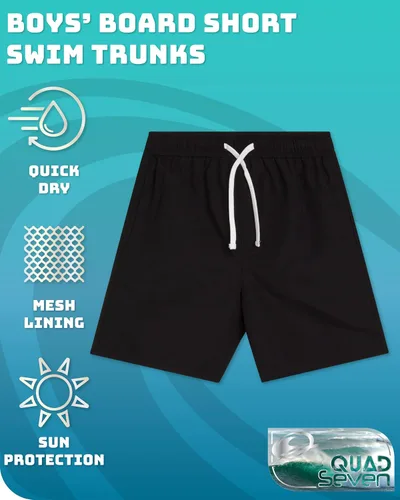 Vista 2 de Quad Seven Traje de baño para niño Paquete de 2 pantalones cortos básicos sólidos de secado rápido (8-18)