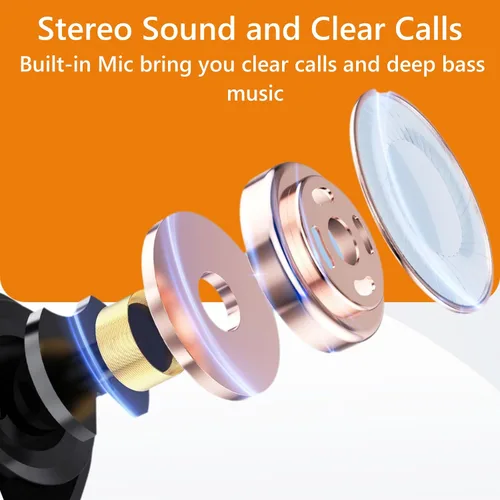 Vista 7 de Auriculares Bluetooth inalámbricos auriculares inalámbricos estuche de carga inalámbrica Auriculares impermeables Micrófono integrado Bass 64H