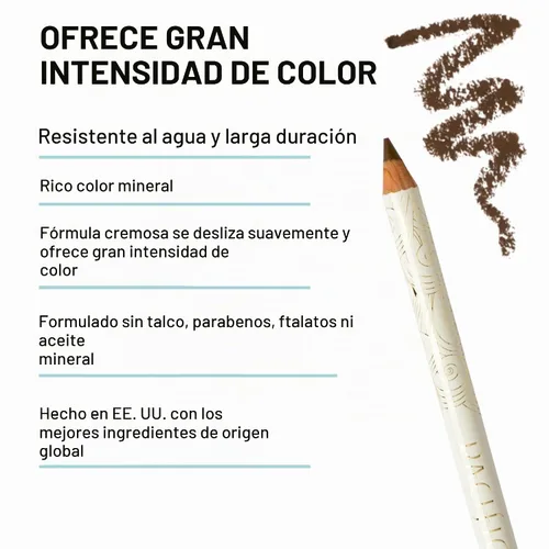 Vista 4 de Pacifica Lápiz delineador de ojos impermeable – Forro marrón con flecos de larga duración, a prueba de manchas, delineador de ojos, maquillaje