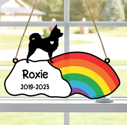 Vista 46 de LOVELYPOD Rainbow Bridge - Regalos conmemorativos para mascotas, regalos conmemorativos para perros afganos por pérdida de sabueso afgano, regalo