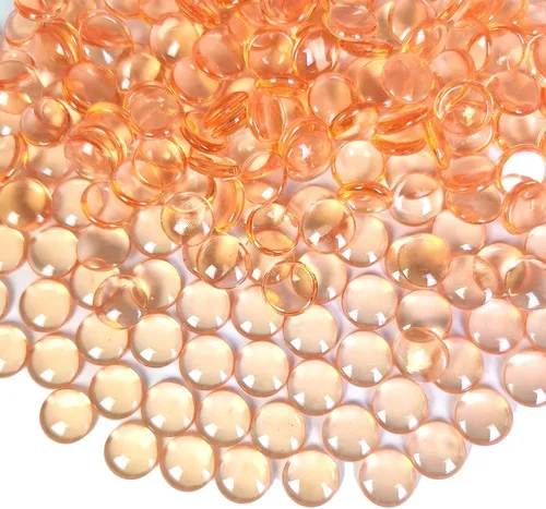 Vista 22 de HappyFiller 1200 PCS gemas acrílicas planas tipo canicas de 0.6" color morado brillante para rellenos de jarrones, confeti de fiesta, centros