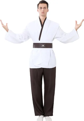 Vista 6 de UIZPR Capa con capucha para hombre, capa completa para Halloween, cosplay, traje para adultos