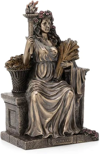 Vista 2 de Veronese Design Estatua de bronce antiguo de la diosa griega romana de la agricultura de 9 pulgadas con acabado de bronce antiguo