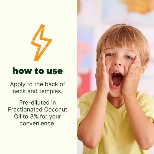 Vista 2 de Plant Therapy Mezcla de aceites esenciales para domar la tensión para niños, prediluido, roll-on 0.3 fl oz (1/3 oz) 100% puro, alivio del dolor