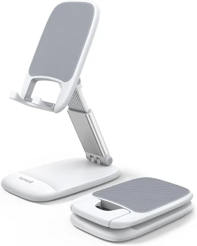 Vista 9 de Lamicall Soporte de teléfono celular para escritorio, soporte de teléfono 1-negro