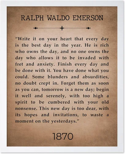 Vista 16 de Poster Master Póster de Ralph Waldo Emerson – Escríbelo en tu corazón Impresión – Arte de cita motivacional – Regalo inspirador para hombres