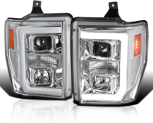 Vista 10 de SPEC-D TUNING Faros Proyectores Negros con Barra LED Compatibles con Ford F-250, F-350, F-450, F-550 Super Duty 2008-2010, Juego de Faros Izquierdo