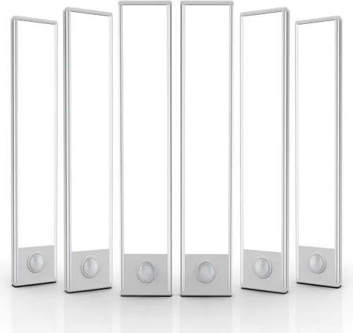 Vista 18 de Paquete de 6 luces inalámbricas para debajo del gabinete, 32 luces LED recargables con sensor de movimiento para interiores, luces magnéticas